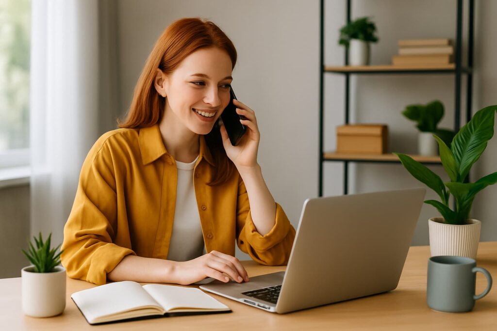 Zdalna praca w dziale kadr – zespół pracowników HR przy komputerach w domowym biurze