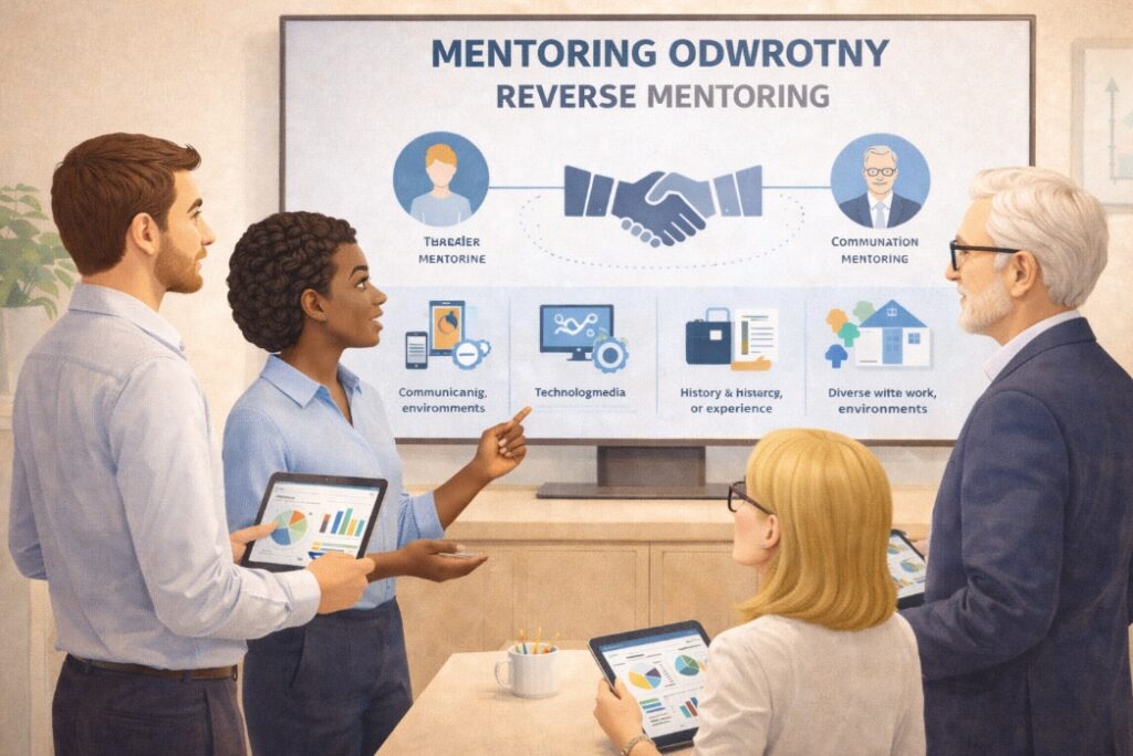 mentoring odwrotny w praktyce – współpraca młodszych i doświadczonych pracowników