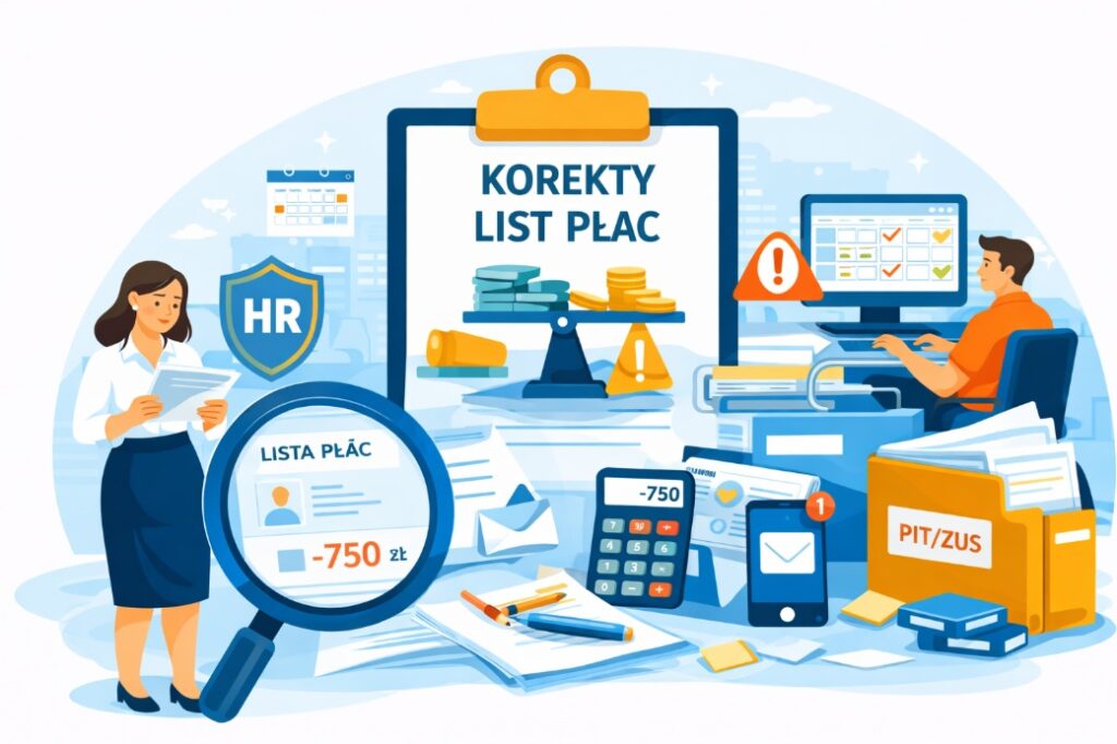 Korekty list płac – analiza błędów w naliczaniu wynagrodzeń i proces naprawczy w dziale kadr i płac
