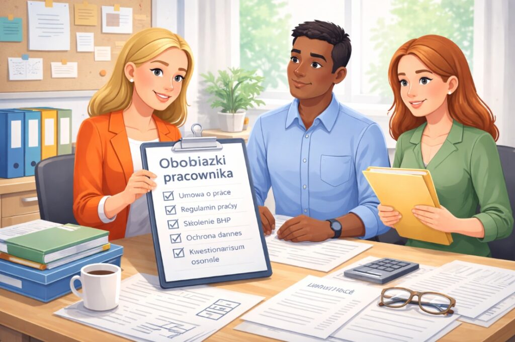 Spotkanie HR z pracownikiem – omówienie obowiązków informacyjnych przy zatrudnieniu